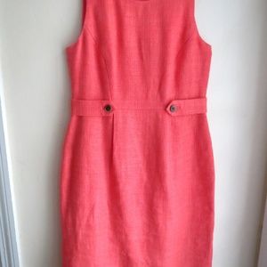 J Crew Coral Linen Sheath Dress 4